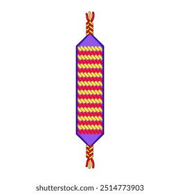 woven friendship bracelet cartoon. macrame embroidery, knotting charm, wristband personalized woven friendship bracelet sign. isolated symbol vector illustration