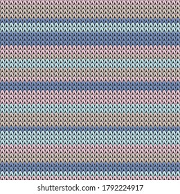 Woven horizontal stripes christmas knit geometric vector seamless. Blanket knitwear structure imitation. Scandinavian style seamless knitted pattern. Cozy textile print design.