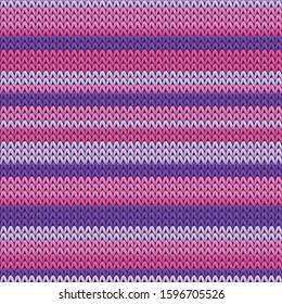 Woven horizontal stripes knitting texture geometric seamless pattern. Plaid knitting pattern imitation. Nordic style seamless knitted pattern. Handicraft backdrop.