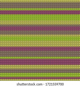 Woven horizontal stripes knitting texture geometric seamless pattern. Plaid knitwear structure imitation. Traditional seamless knitted pattern. Abstract xmas wallpaper.