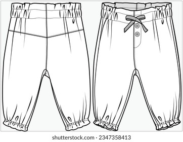 WOVEN  JOGGER WITH CONTRAST BOW DETAIL DESIGN FOR BABY GIRLS INFANT GIRLS AND TODDLER GIRLS VECTOR ILLUSTRATION