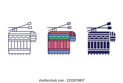 Woven line and glyph icon, vector illustration