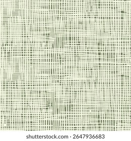 Linhas tecidas em tons de verde sábio,   padrão sem costura, vetor de repetição sem emenda de grade, design e padrão para impressão têxtil. Ilustração vetorial.