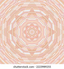 Woven mandala vector seamless pattern. Huichol art ornament design. Meditation spiritual chakra symbol. Harmony wheel mandala background. Textile bright  tantra oriental motif.