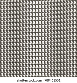Woven mesh pattern in dark brown and white. Jersey texture. Abstract vector.