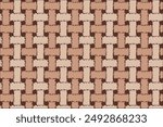 Woven pattern vector seamless decorative pattern of braided bands. White texture. Basket weave seamless pattern. Wicker repeating texture. White wicker pattern as background. Fashion minimalist design