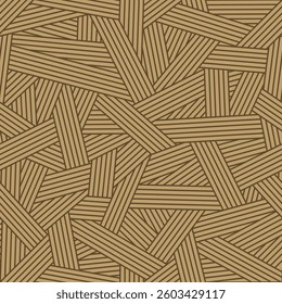 A woven pattern of wood. Rustic and natural, with linear textures and intersecting elements that create visual interest. Perfect for backgrounds, wallpapers, and decorative design projects
