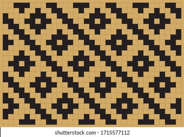 woven patterns for fabric making models with black and gold. Abstract design vector.