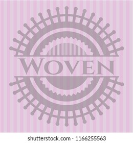 Woven pink emblem