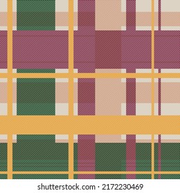 Woven Plaid Vector Pattern For Textiles And Fabrics.