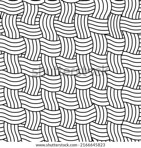 Woven rattan texture background seamless pattern vector illustration.