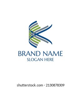Woven rope Logo template vector in abstract and modern style, suitable for related companies or businesses.