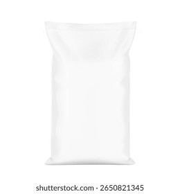 Saco de saco tecido mockup para produtos químicos e etc. Alto realista. Ilustração vetorial isolada sobre fundo branco. Pronto para uso na apresentação, promoção, publicidade