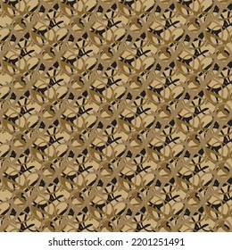 Woven sackcloth style vector seamless pattern background. Abstract backdrop with entwined loops of yarn weave effect. Geometric mesh of thread lines.Minimal brown black neutral organic knotted texture