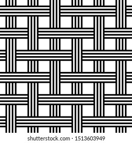 woven seamless vector black and white pattern
