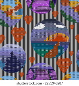 Woven texture. Seamless weaving pattern.vector illustration weaving