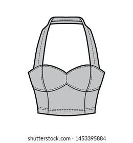 Woven top fashion flat sketch template