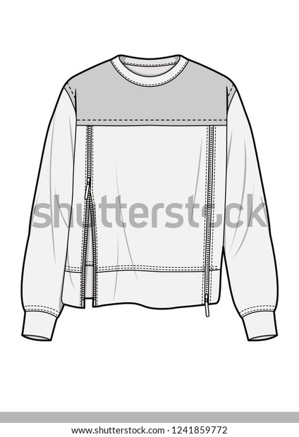 Woven Top Fashion Flat Technical Drawing Stock Vector (Royalty Free ...