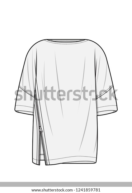 Woven Top Fashion Flat Technical Drawing Stock Vector (Royalty Free ...