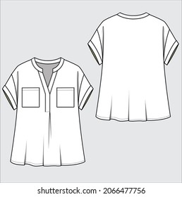 WOVEN TOP FOR WOMEN AND GIRLS IN VECTOR