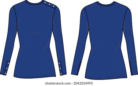 WOVEN TOPS FOR GIRLS TEENS AND WOMEN FRONT AND BACK VECTOR