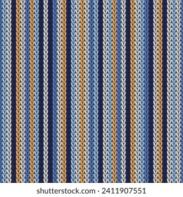 Woven vertical stripes knitted texture geometric vector seamless. Fair isle sweater stockinet ornament. Traditional seamless knitted pattern. Abstract xmas wallpaper.