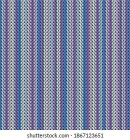 Woven vertical stripes knitting texture geometric vector seamless. Blanket hosiery textile print. Nordic style seamless knitted pattern. Repeatable background.