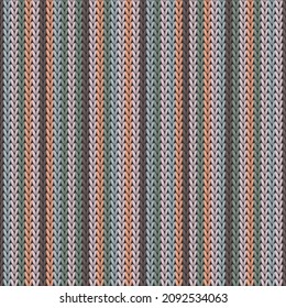 Woven vertical stripes knitting texture geometric vector seamless. Plaid stockinet ornament. Fashionable seamless knitted pattern. Repeatable background.