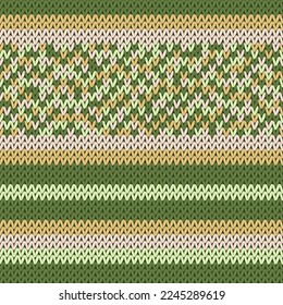 Woven yarn knit vector seamless pattern. Warm pulloverstriped jersey textile. Craft knitted fabric striped ornament. Fiber knitting clothing pattern. Multicolor cozy cashmere knitting. 