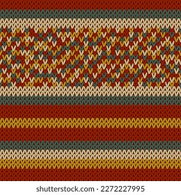 Rastreo sin soldadura vectorial de punto de hilado trenzado. Cálido tejido jersey pulloverstriped. Ornamento de textura de tejido de punto de artesanía. Patrón de ropa de tejido de fibra. Muestra de ornamento de tela de ropa de punto retro.