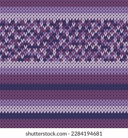 Woven yarn knit vector seamless pattern. Warm jumper striped jersey textile. Craft knitted fabric texture ornament. Fiber knitting clothing pattern. Knitting stitches bright flat structure.