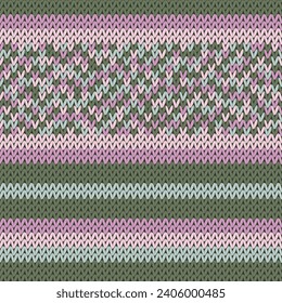 Woven yarn knit vector seamless pattern. Warm pulloverstriped jersey textile. Craft knitted fabric texture ornament. Thread knitting clothing pattern. Handmade scarf canvas.