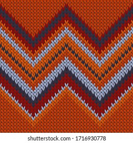 Woven zig zal lines knitting texture geometric vector seamless. Carpet knit effect ornament. Traditional seamless knitted pattern. Christmas spirit backdrop.