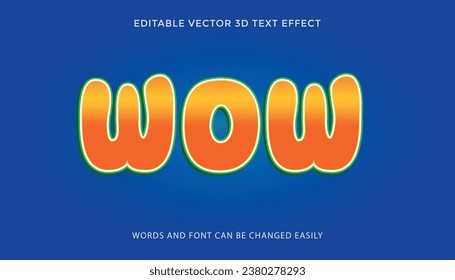 wow 3d editable cartoon text effect