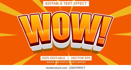 Wow 3D editable text effect template