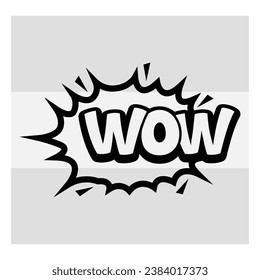 Wow, Wow Action Sign, Wow vector sign, Action clipart, Cartoon, effcet, funny action sign, 