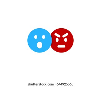 Wow Angry Social Network Icon Logo Design Element
