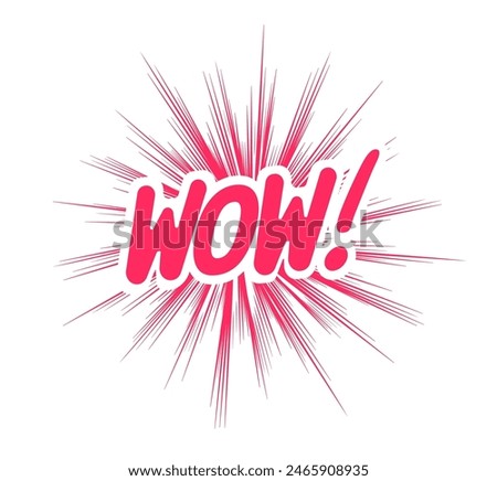 WOW Banner. Comic Book Style Speech Bubble with WOW! Text. Cartoon Explosion Effect On White Background. Vector Illustration.
