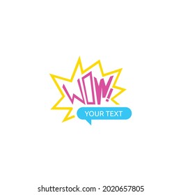 Wow! banner design template Modern stickers