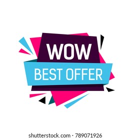 Wow Best Offer Lettering Origami Poster