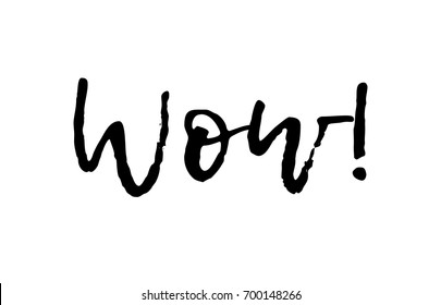 wow black white text postcard handwritten hand writing written brush calligraphy illustration typography design vector creative icon  quote