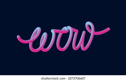 Wow boom blowing phrase the dark background for print  banner  poster  3D effect 