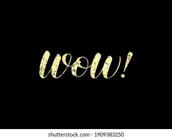 Wow! brush lettering. Vector stock illustration for poster