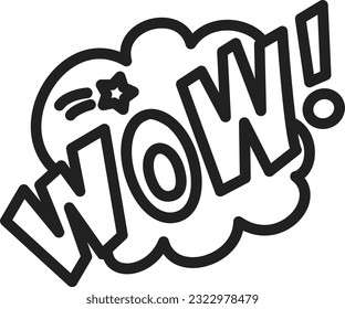 Wow Bubble Icon image. Suitable for mobile application.