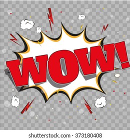 WOW! bubble on burst background, Vector Illustration