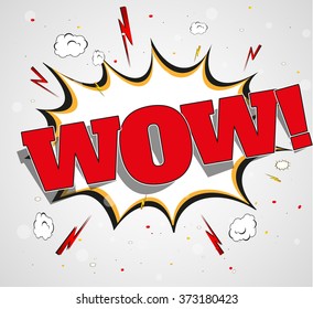 WOW! bubble on burst background, Vector Illustration