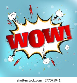 WOW! bubble on burst background, Vector Illustration