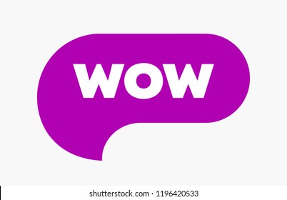 Wow Bubble, Word Cool or Wow Expression. Chat Message or Icon Simple Bubl. Vector EPS10.