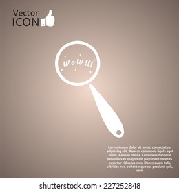 Wow Button. Flat style. Made in vector