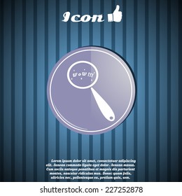 Wow Button. Flat style. Made in vector